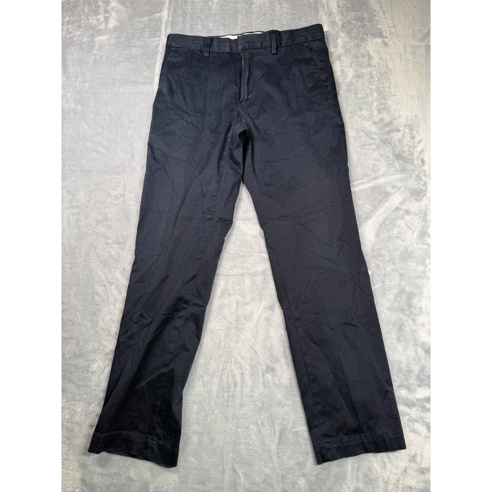 Banana Republic Aiden Slim Fit Dress Pants Mens 30x30 Black Cotton Straight Leg